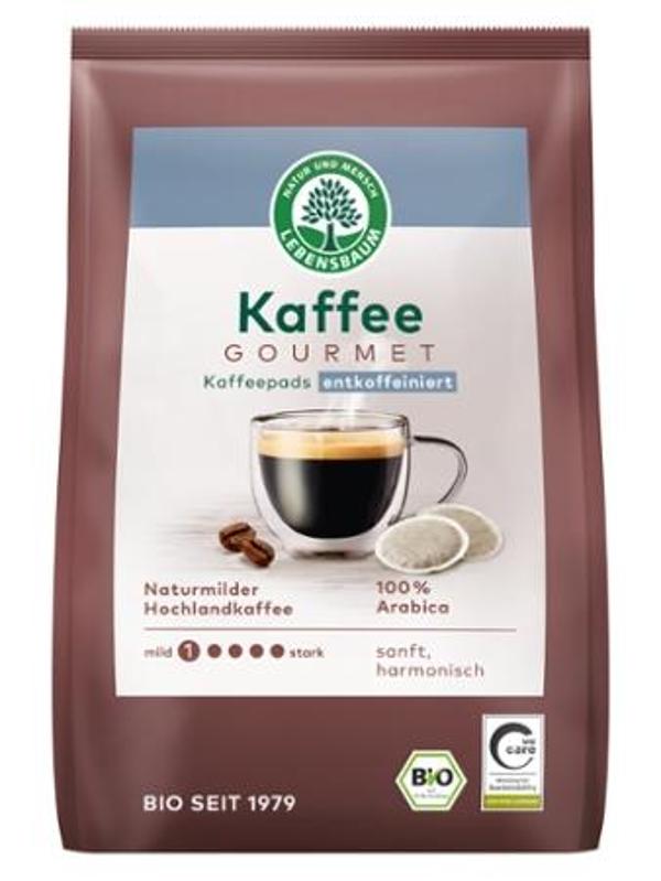 Produktfoto zu VPE Gourmet-caffè crema entkoffeiniert 5x18x7gr pads Packung Lebensbaum