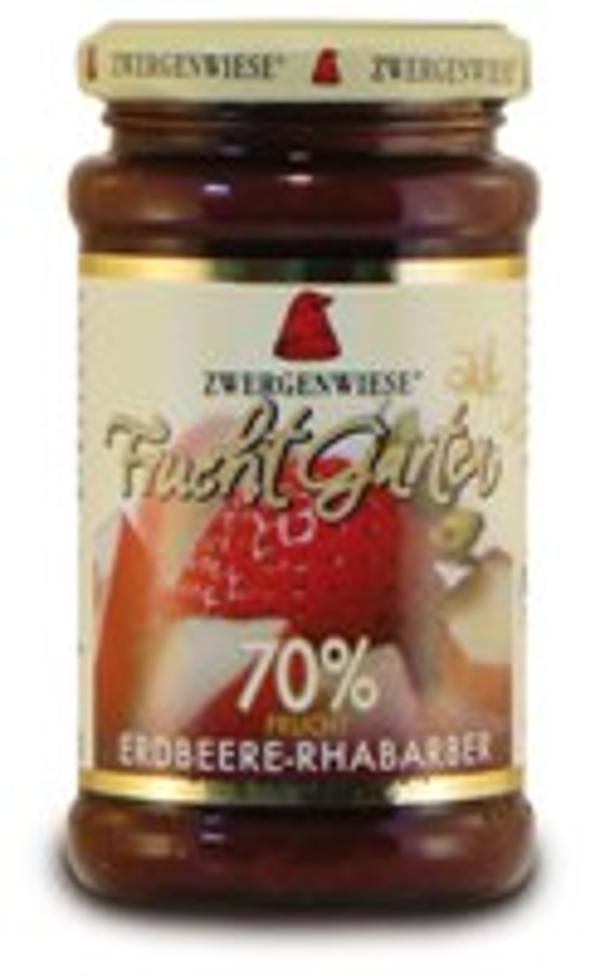 Produktfoto zu Fruchtgarten Fruchtaufstrich 70% Erdbeer-Rhabarber 225g Zwergenwiese