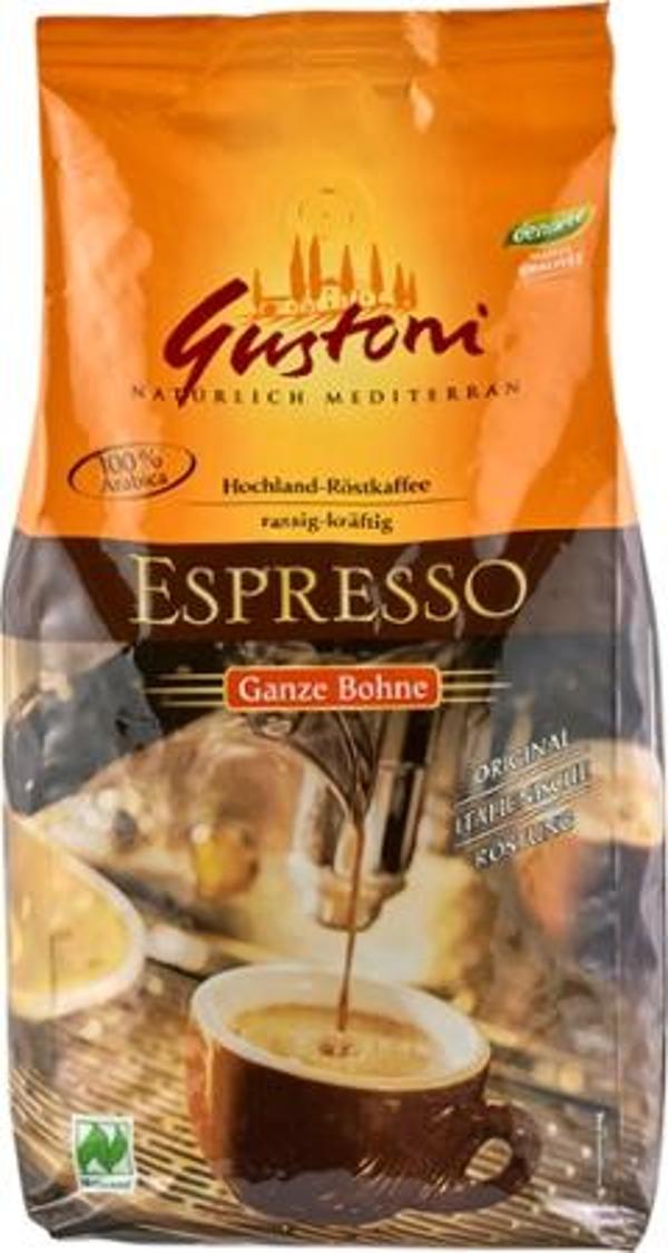 Produktfoto zu VPE Kaffee Espresso ganze Bohne 6x1kg Gustoni