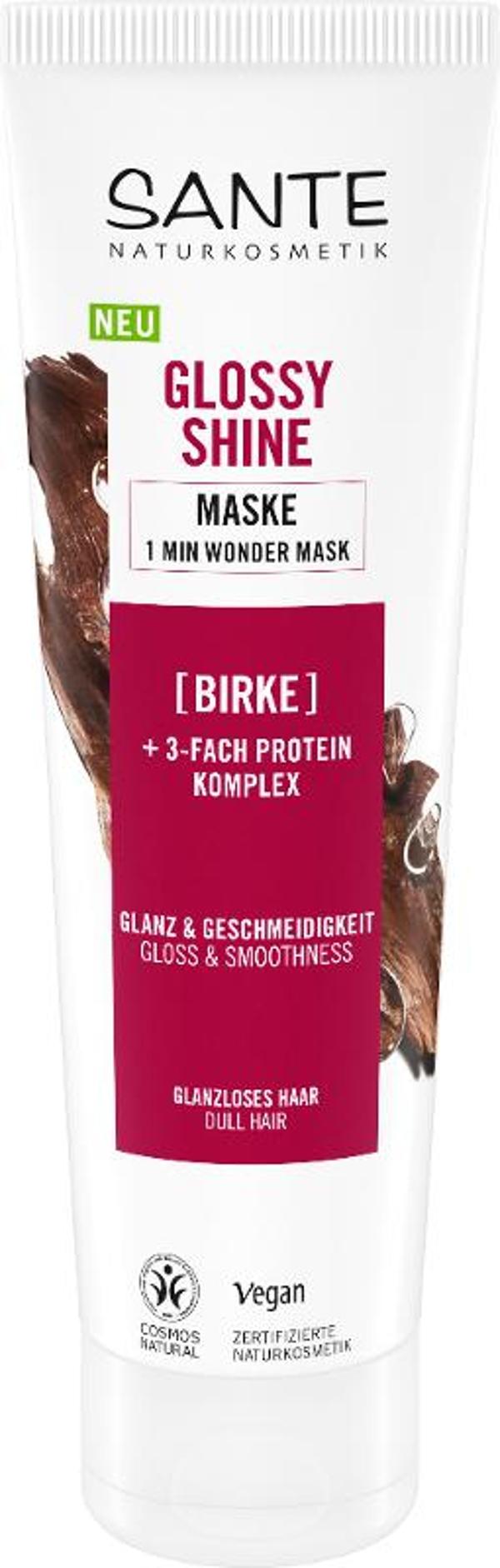 Produktfoto zu Glossy Shine Haarmaske Birke 150ml Sante