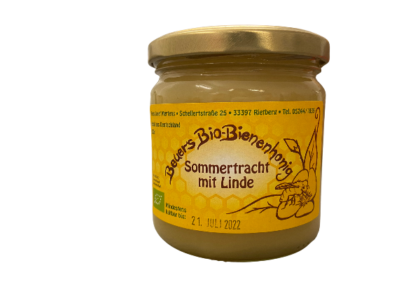 Produktfoto zu Honig Sommertracht mit Linde 500g Beuer`s Bio-Bienenhonig