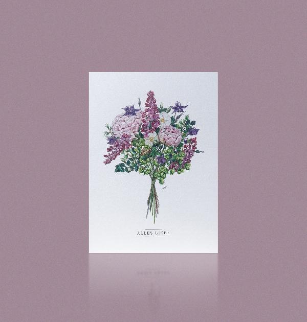 Produktfoto zu Doppelkarte "Alles Liebe" Aikona Illustration