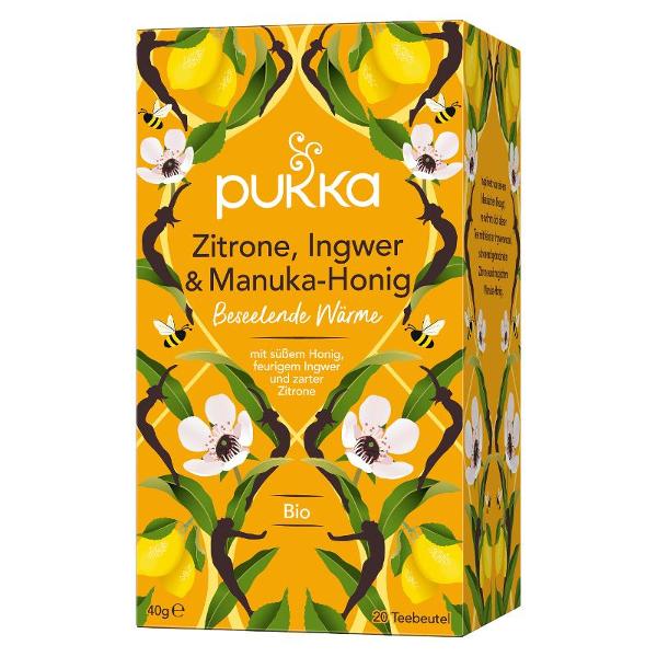 Produktfoto zu Kräutertee Zitrone, Ingwer & Manuka Honig 20x2g Pukka