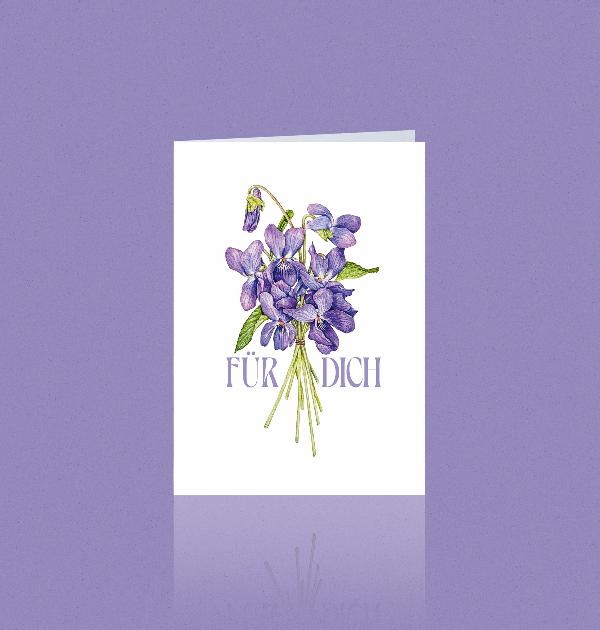Produktfoto zu Doppelkarte "Veilchen" Aikona Illustration