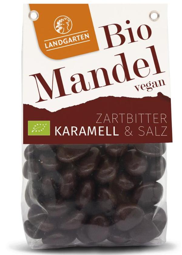 Produktfoto zu Bio Mandel Zartbitter Karamell & Salz 170g Landgarten