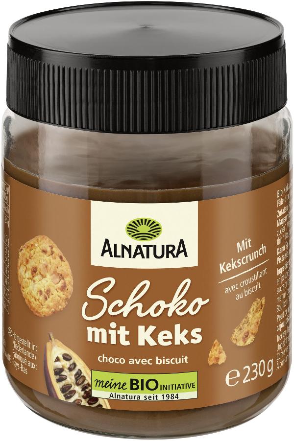Produktfoto zu Schokocreme mit Keksstückchen 230g Alnatura