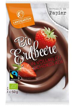 VPE Erdbeere in Vollmilch-Schokolade 10x50g Landgarten