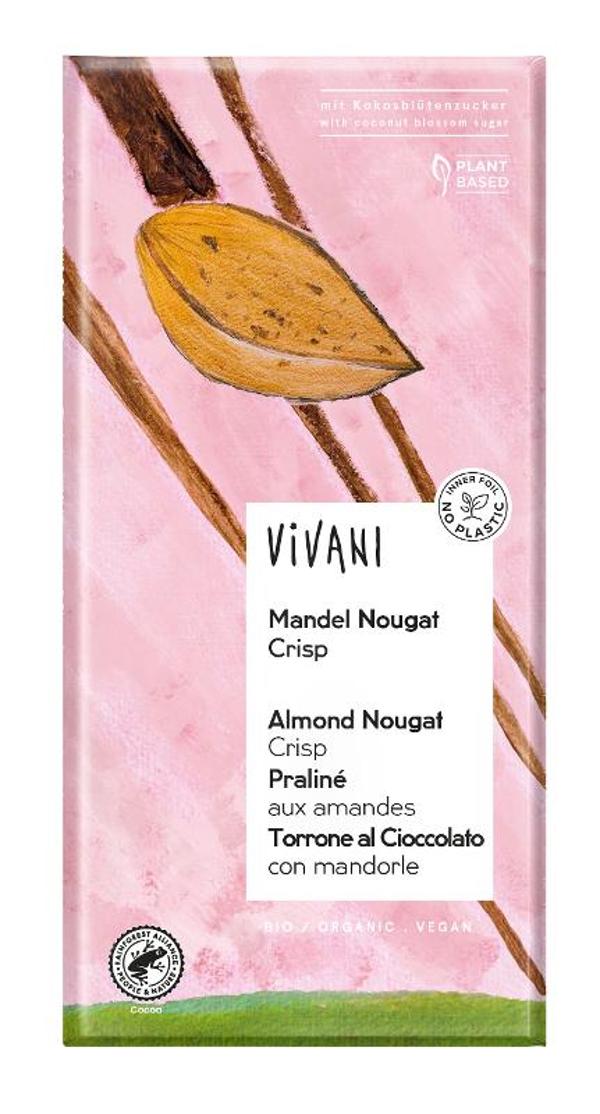 Produktfoto zu Mandel Nougat Crisp 80g Vivani
