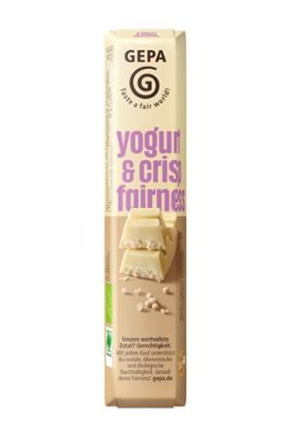 Produktfoto zu Yoghurt & Crisp Schokoriegel 45g Gepa
