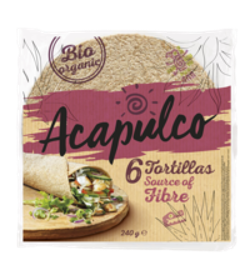 Tortilla Wraps mit Weizenkleie  6 St 240g  Acapulco