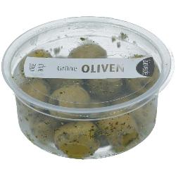 Grüne Oliven gekräutert (ohne Knoblauch) 80g bio-verde