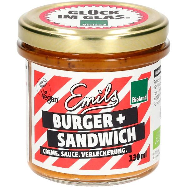 Produktfoto zu Sandwich- und Burgercreme vegan 130 ml Emils Biomanufaktur