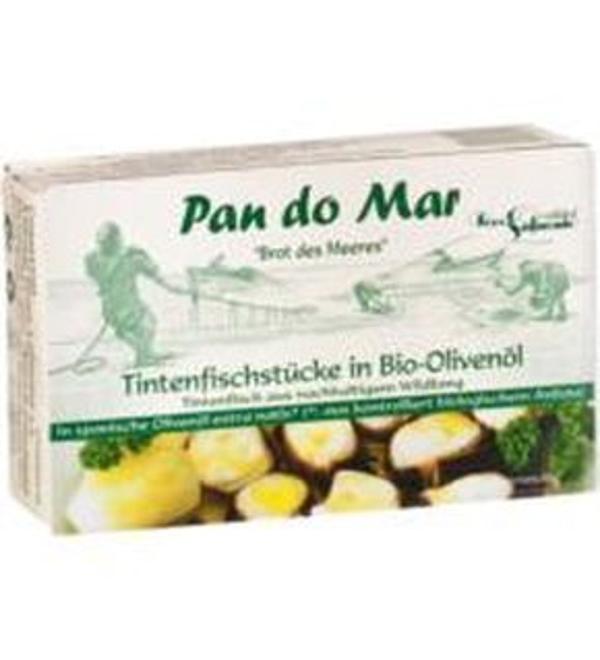 Produktfoto zu Tintenfischstücke in Olivenöl 120g Pan do Mar