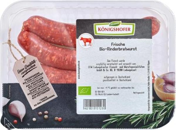 Produktfoto zu Rinderbratwurst roh 250g Königshofer