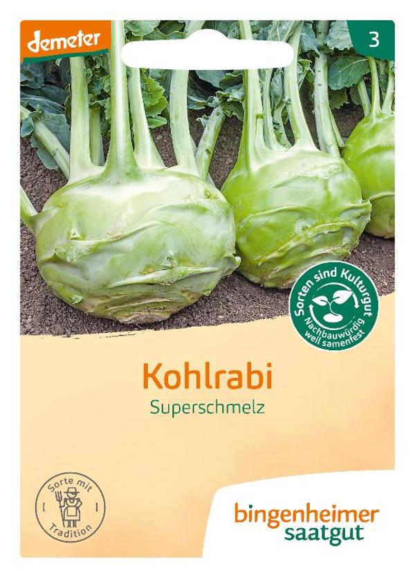 Produktfoto zu Saatgut Kohlrabi "Superschmelz" 3g Bingenheimer Saatgut