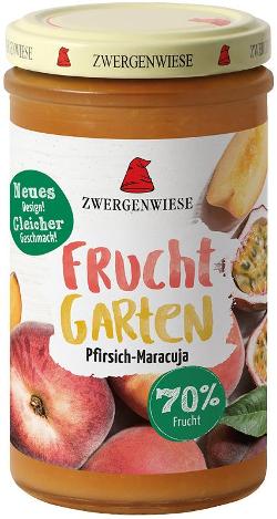 Fruchtgarten Fruchtaufstrich 70%  Pfirsich Maracuja 225g Zwergenwiese