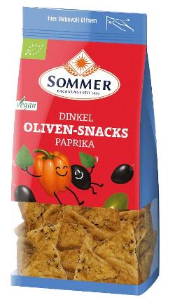 Dinkel Oliven Snacks Paprika 150g Sommer