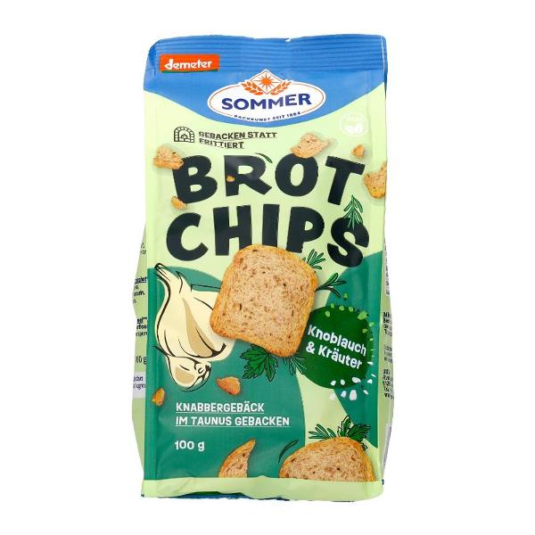 Produktfoto zu Brot Chips Knoblauch und Kräuter 100g SOMMER