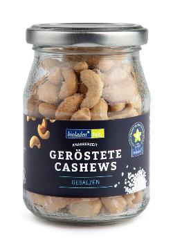 Geröstete Cashews gesalzen im Pfandglas bioladen