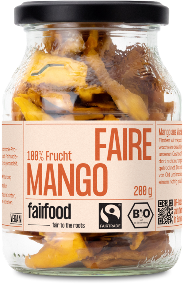 Produktfoto zu Mango getrocknet im Pfandglas 200g Fairfood