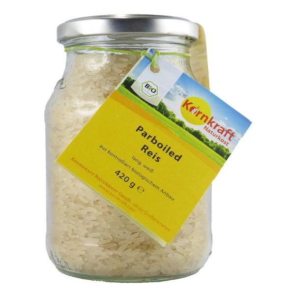 Produktfoto zu Parboiled Reis lang im Pfandglas 420g Kornkraft
