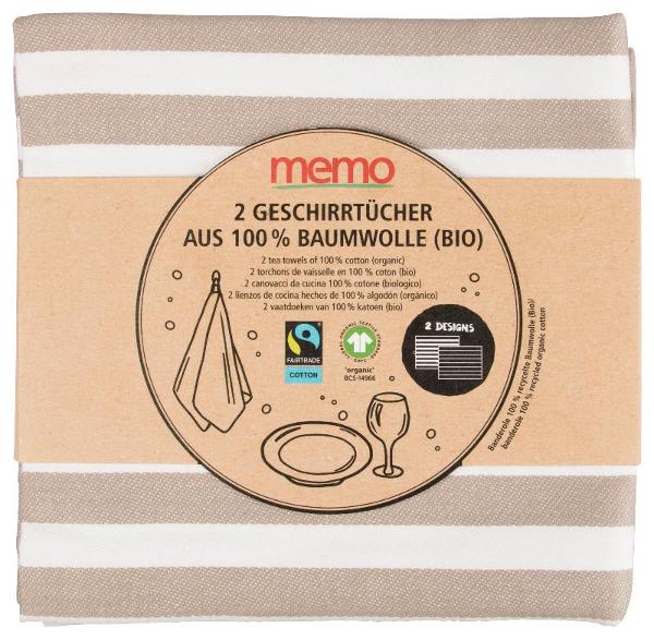 Produktfoto zu Geschirrtücher aus Baumwolle 2 Stück Memo
