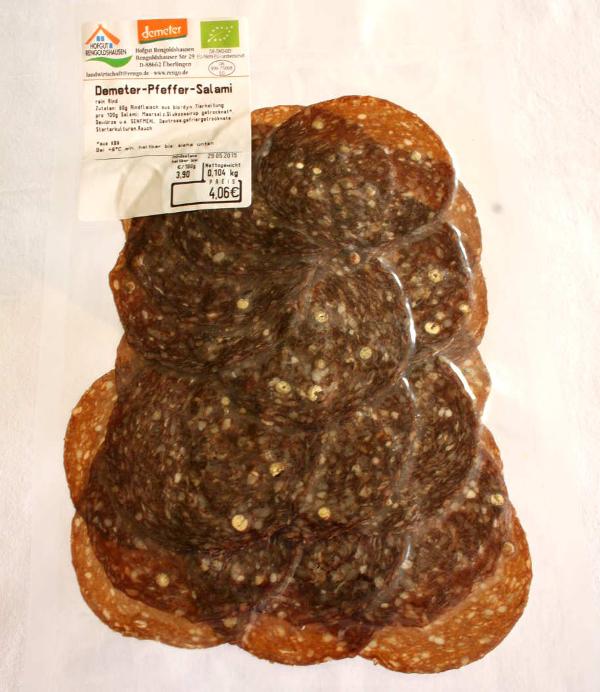 Produktfoto zu Rindersalami mit Pfeffer geschnitten ca. 100 g