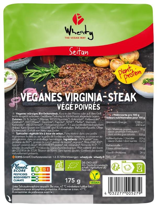 Produktfoto zu Wheaty Veganbratstück Steak Virginia