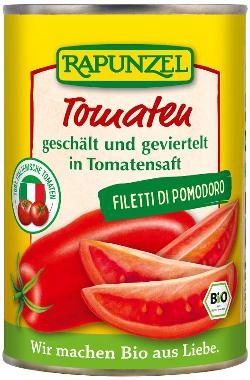Tomaten geschält, geviertelt