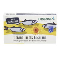 Heringsfilet Bückling in Bio-Sonnenblumenöl - mild geräuchert