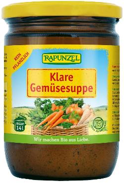 Klare Suppe im Glas