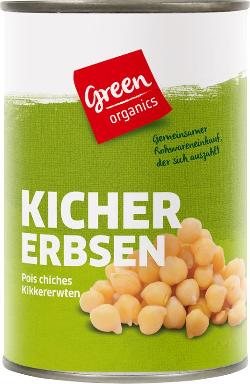 green Kichererbsen in der Dose