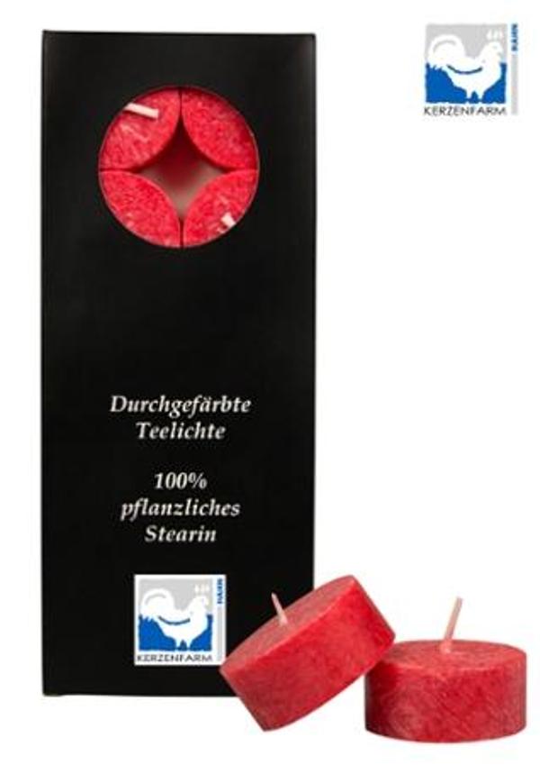 Produktfoto zu Teelichter rot Stearin