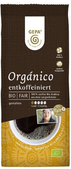 Cafe Organico entkoffeiniert gemahlen