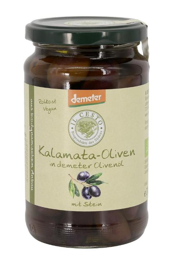 Produktfoto zu Kalamata Oliven in Olivenöl mit Stein